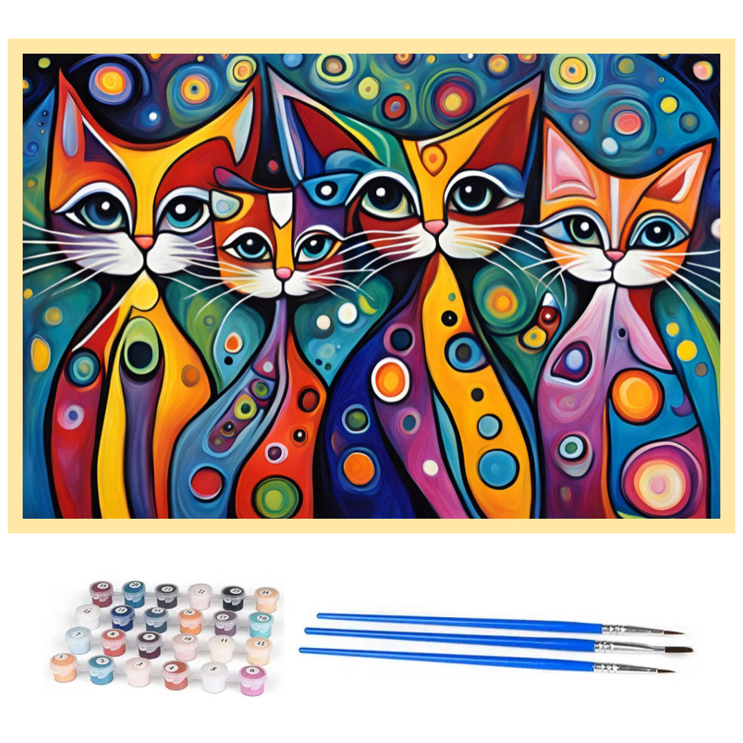 abstract-cats-paint-by-number-kit