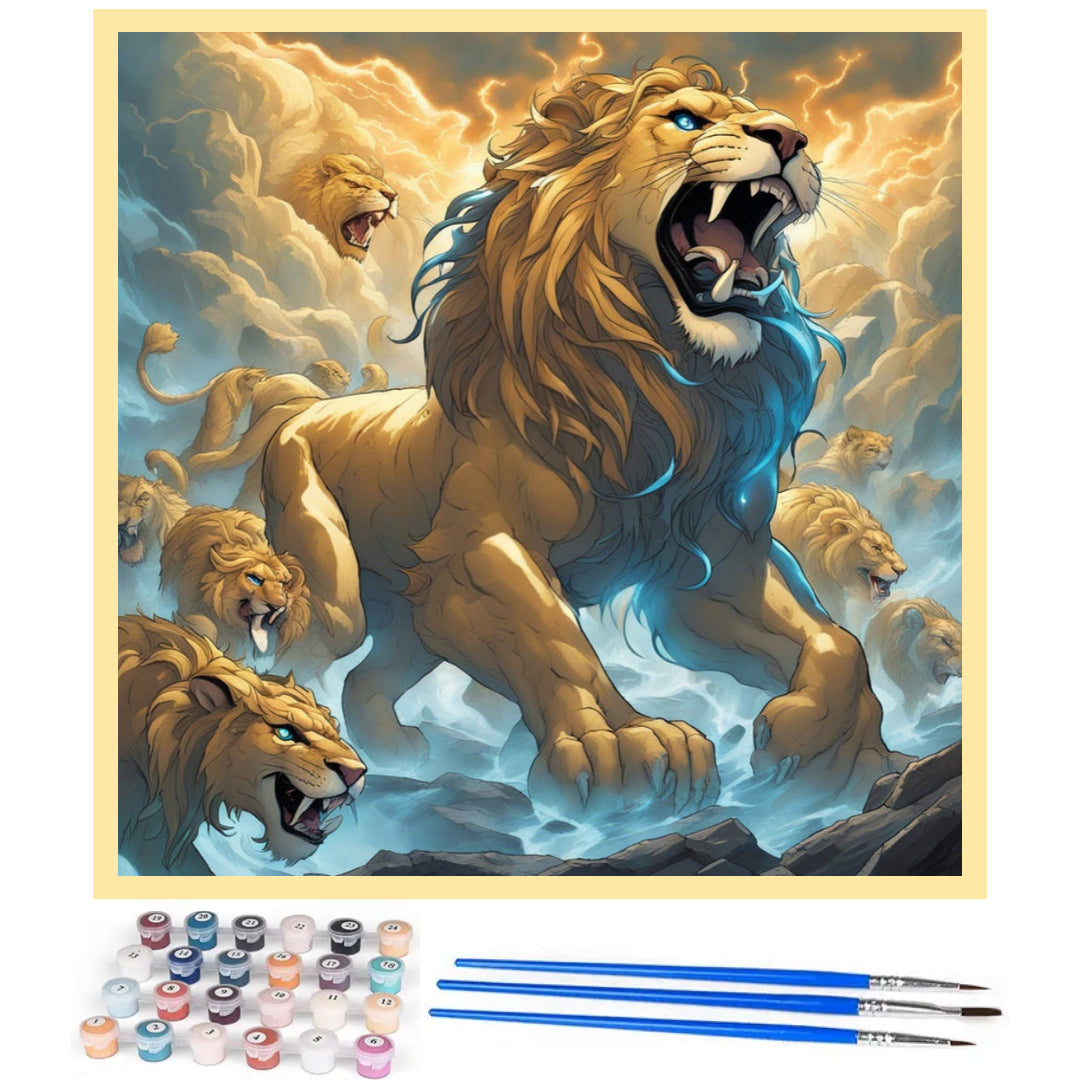 all-lions-roaring-paint-by-number-kit