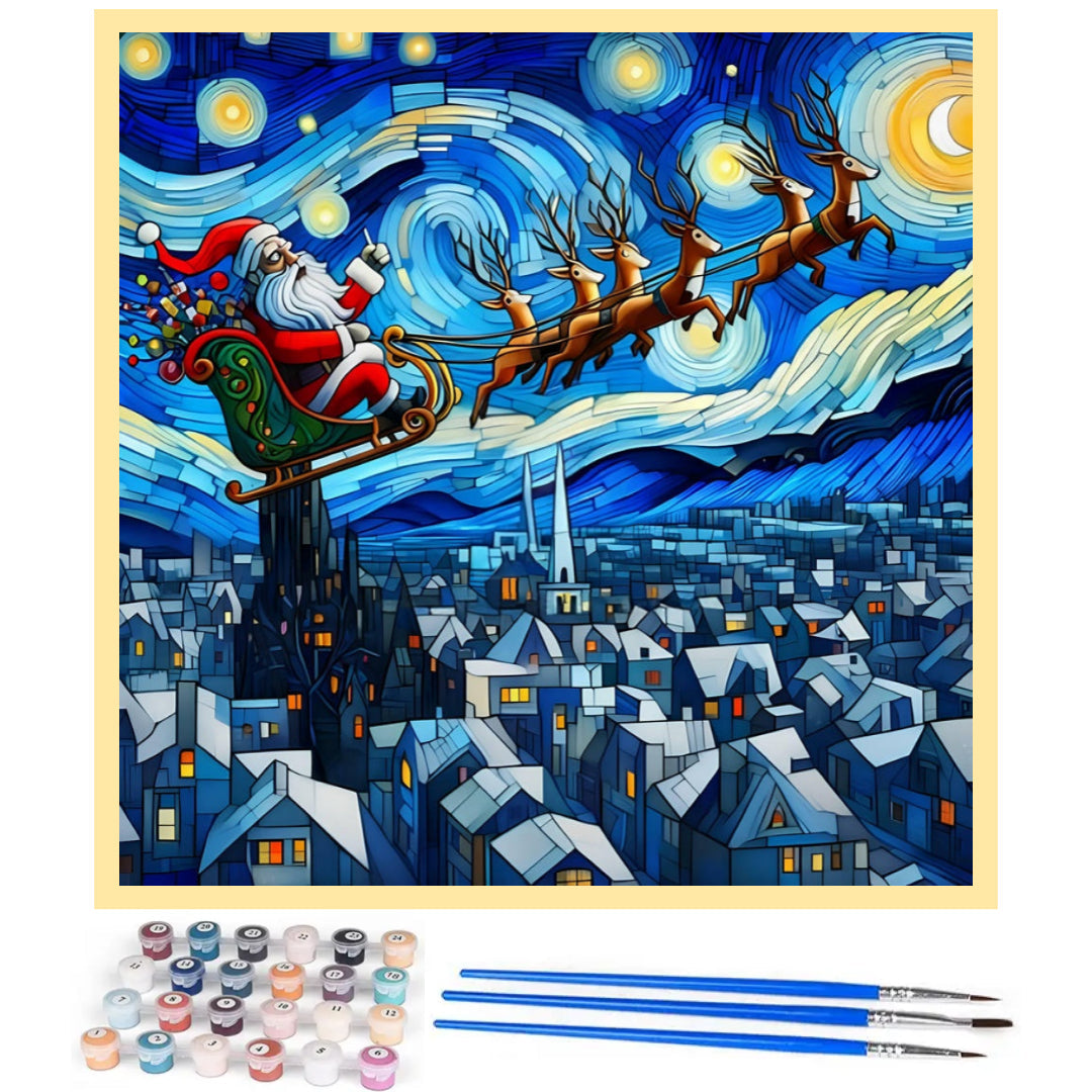 artistic-starry-christmas-paint-by-number-kit