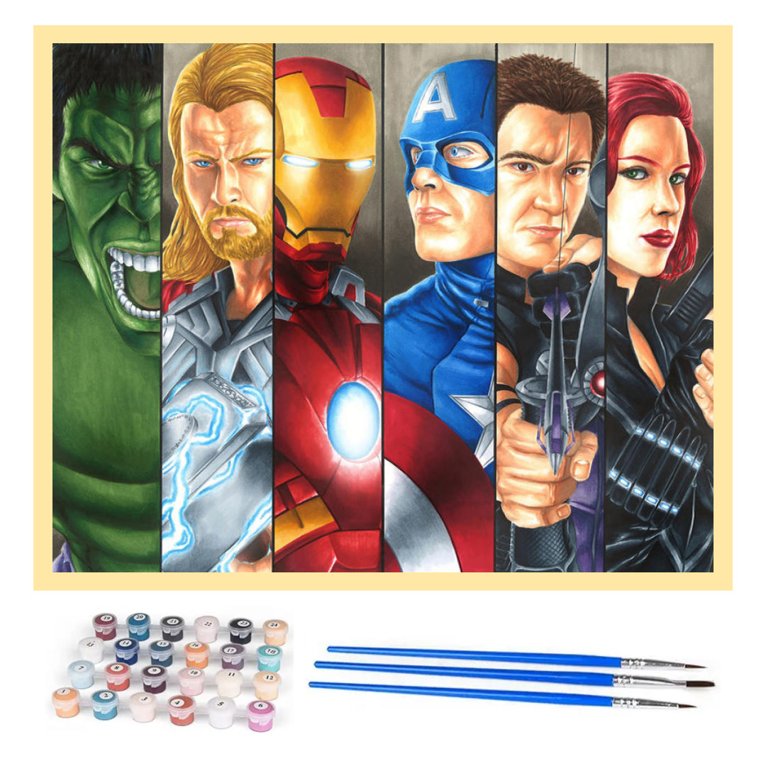 avengers-team-paint-by-number-kit