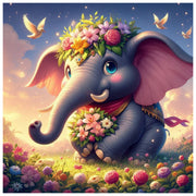 baby-elephant-with-flowers-paint-by-number-kit