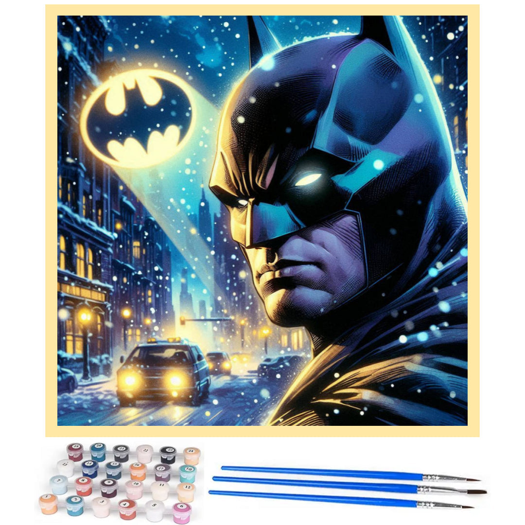 batman-at-snowy-night-paint-by-number-kit