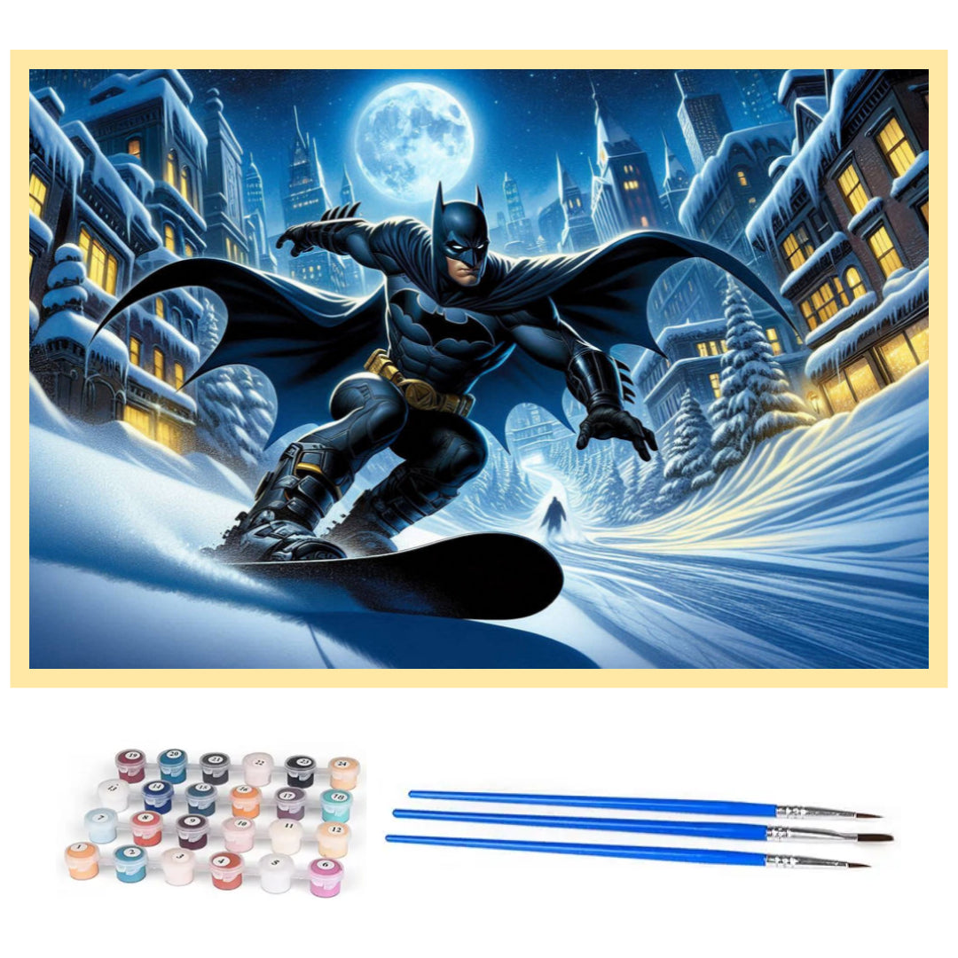 batman-on-snowboard-paint-by-number-kit