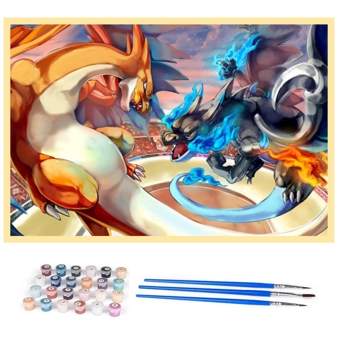 battle-mega-charizard-paint-by-number-kit