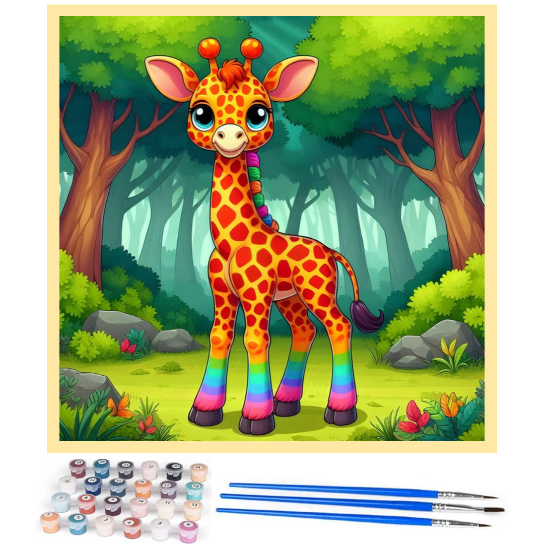 beautiful-lady-giraffe-paint-by-number-kit