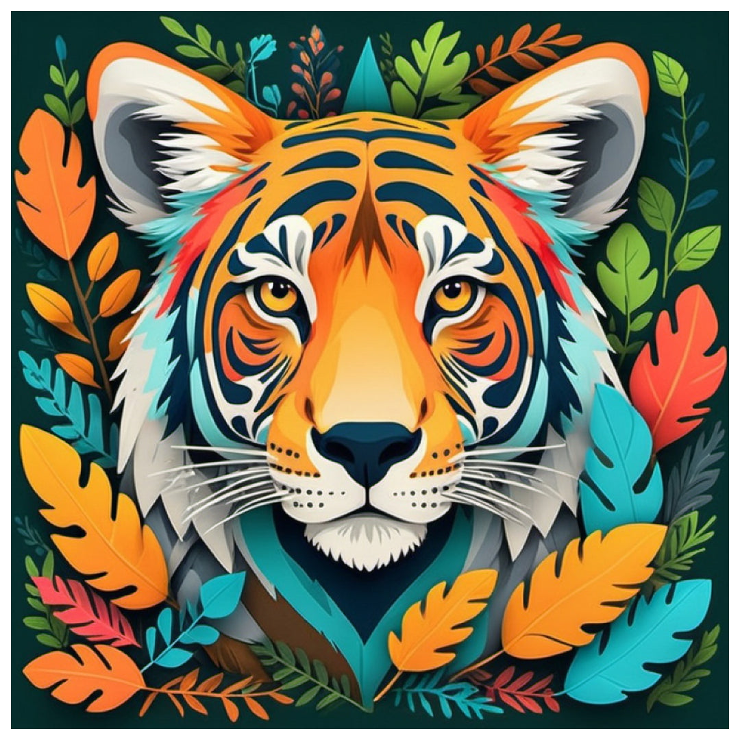 botanical-tiger-paint-by-number-kit