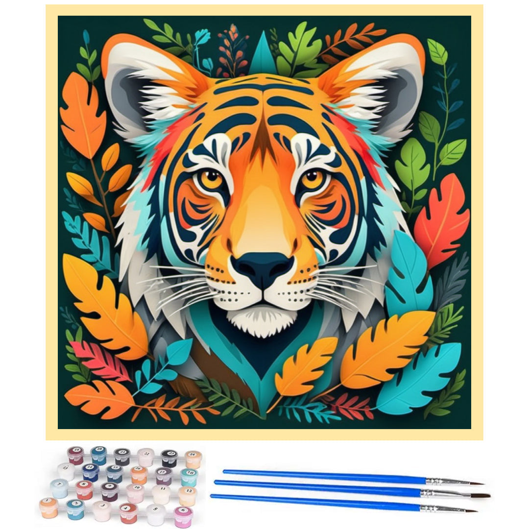 botanical-tiger-paint-by-number-kit