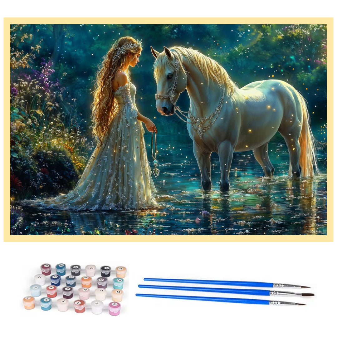 bride-and-her-noble-horse-paint-by-number-kit