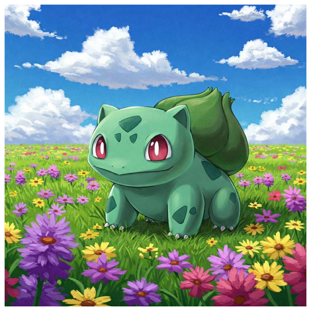 bulbasaur-in-a-flower-field-paint-by-number-kit