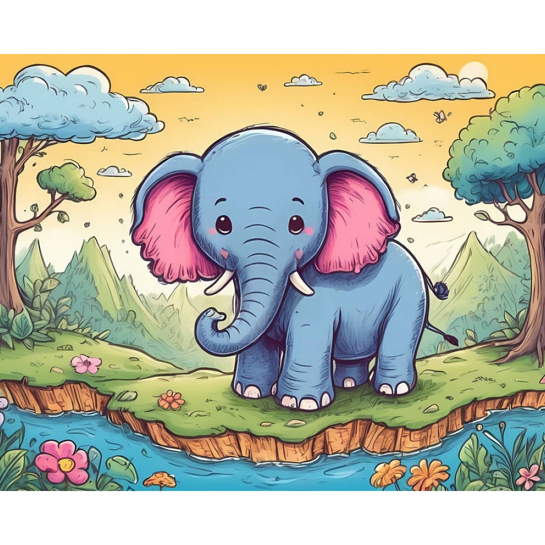 cartoon-little-elephant-paint-by-number-kit