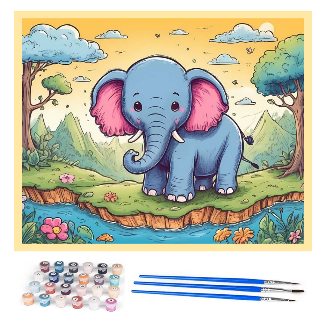 cartoon-little-elephant-paint-by-number-kit