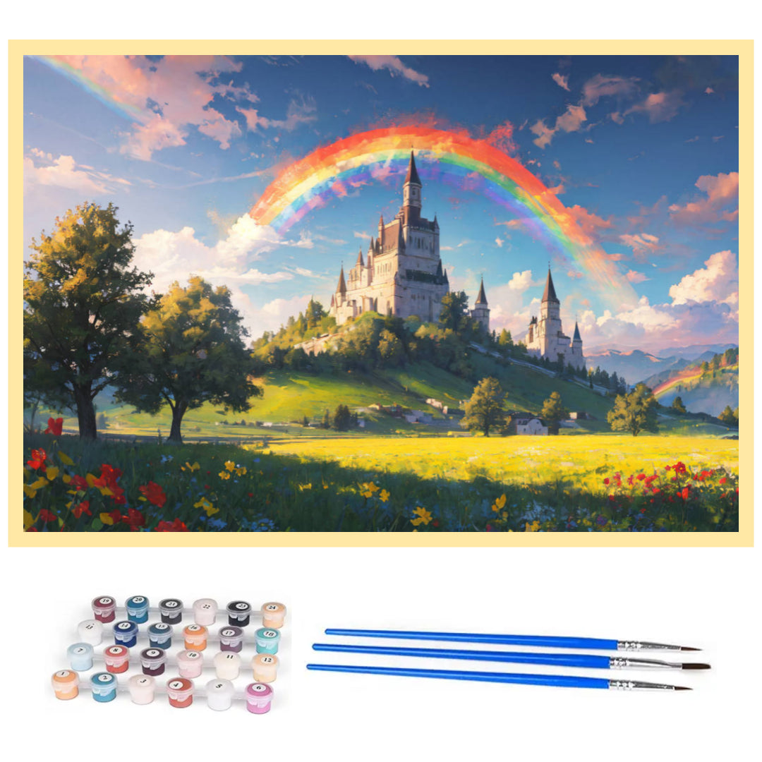 castle-under-the-rainbow-paint-by-number-kit
