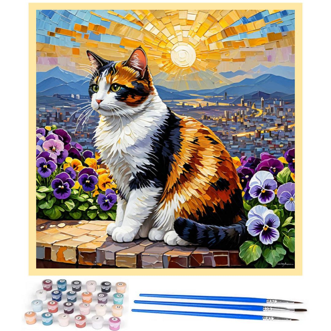 cat-at-sunset-paint-by-number-kit