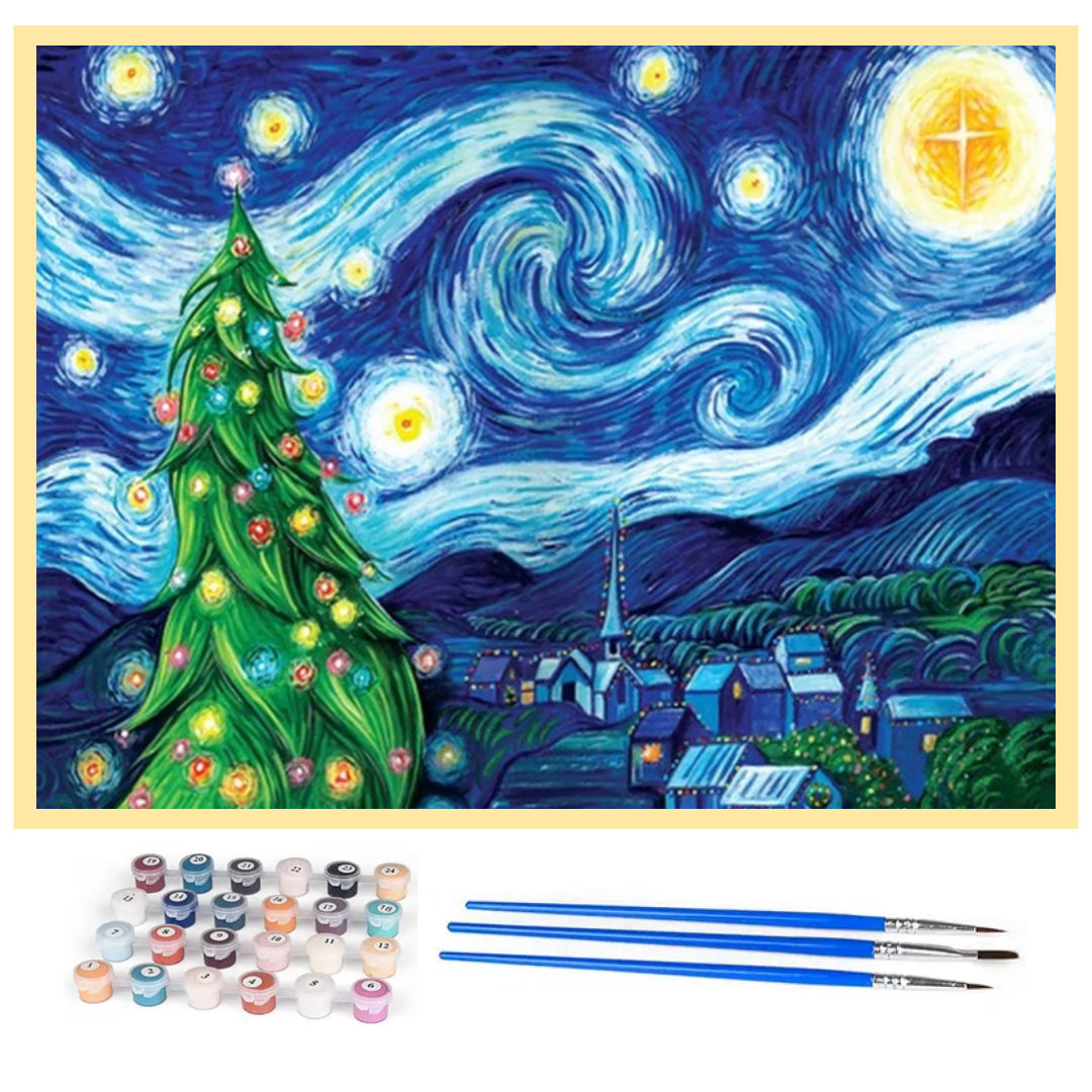christmas-starry-night-paint-by-number-kit