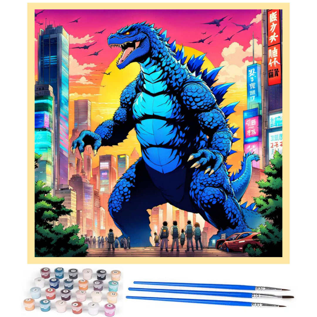 city-godzilla-paint-by-number-kit