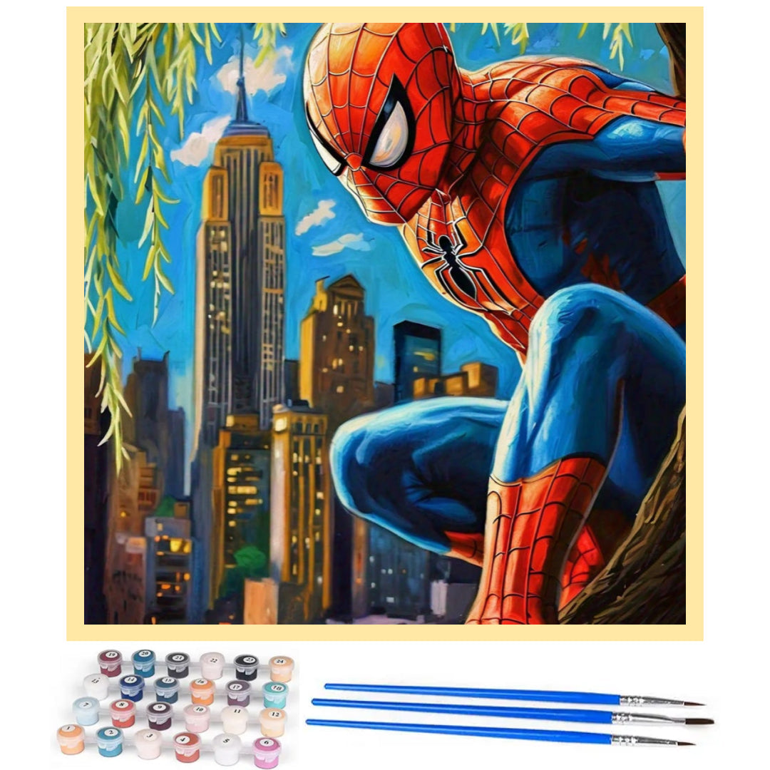 city-hero-spiderman-paint-by-number-kit