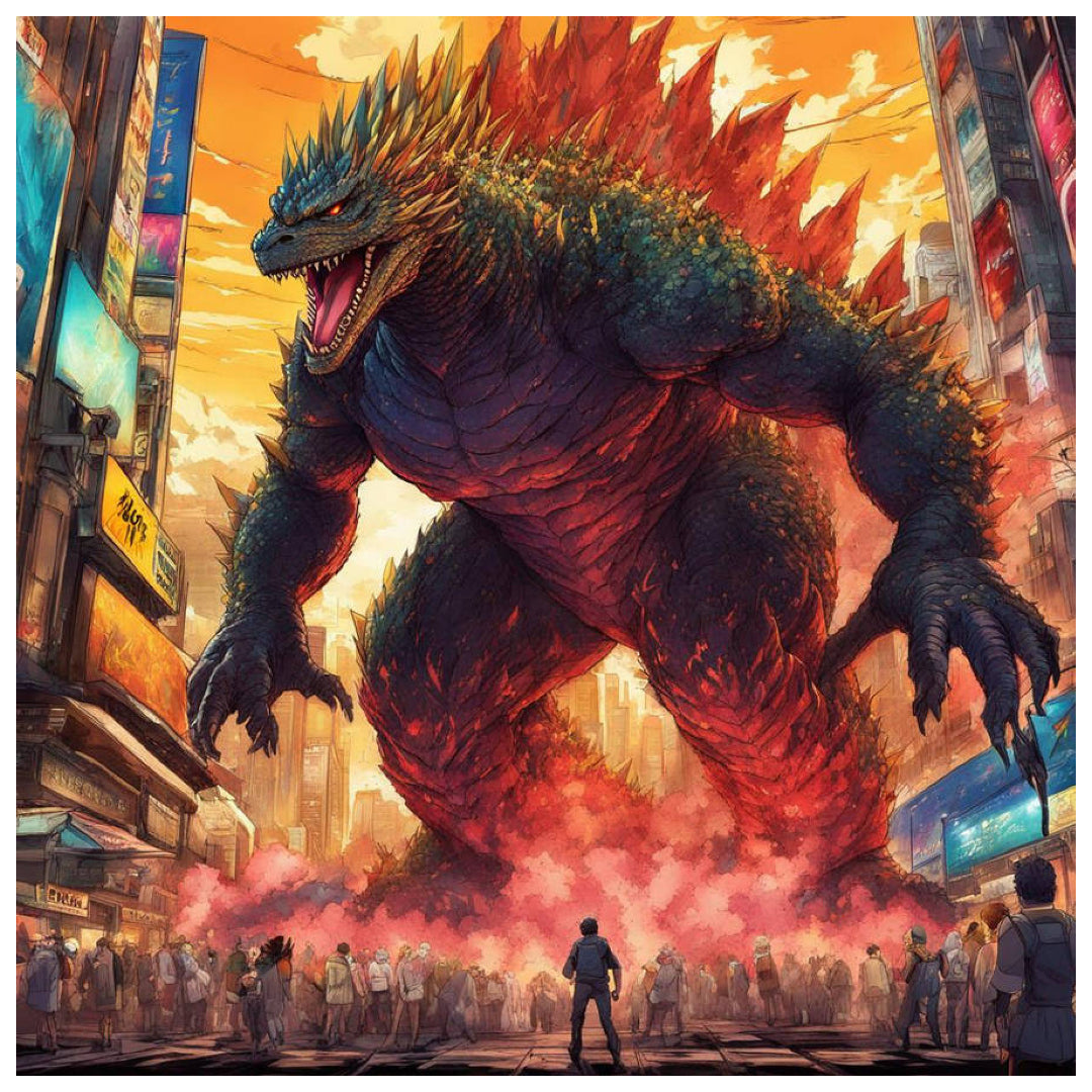 city-walk-godzilla-paint-by-number-kit