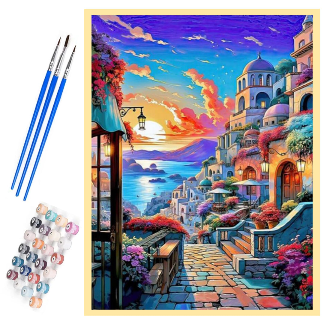 coastal-town-at-sunset-paint-by-number-kit