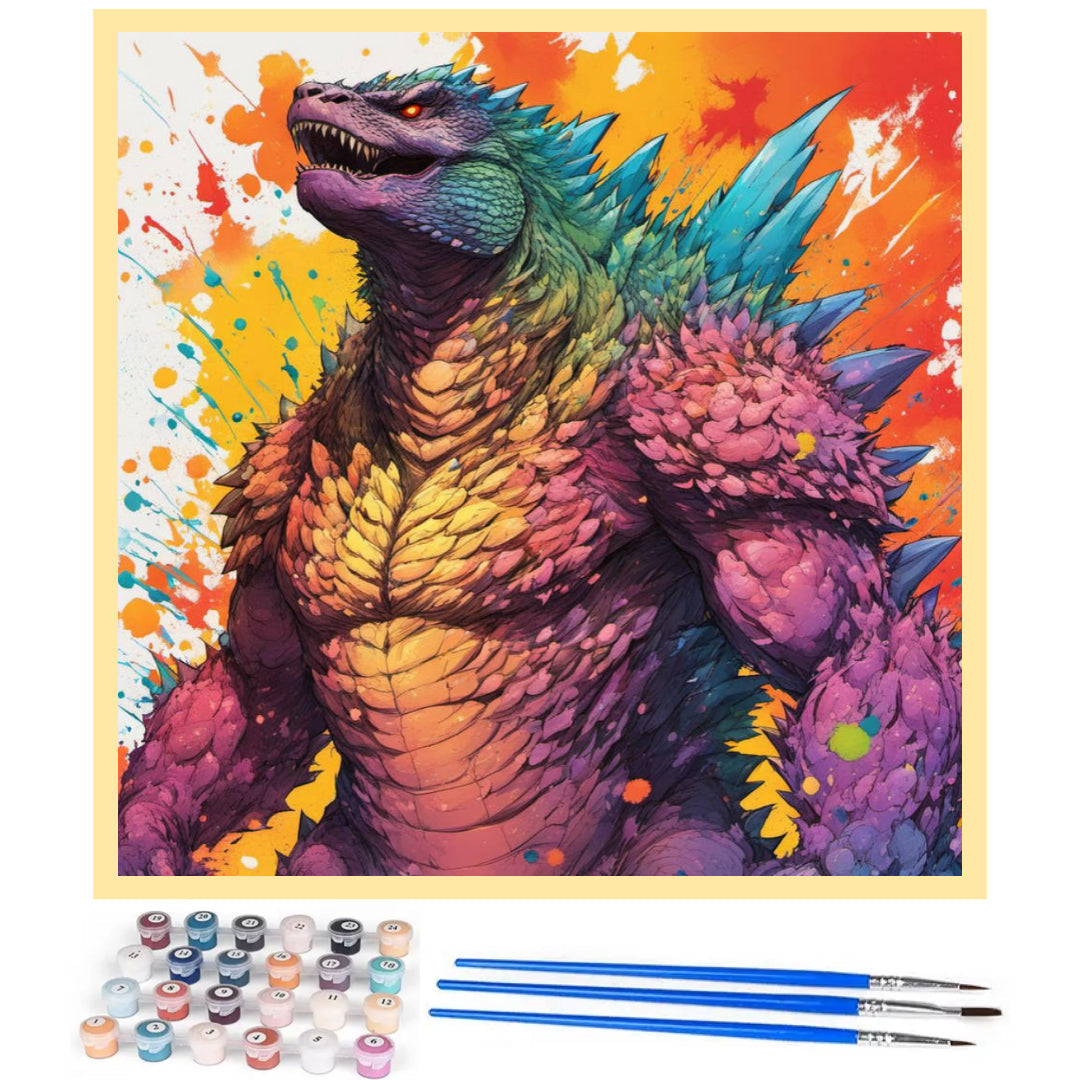 colorful-godzilla-paint-by-number-kit