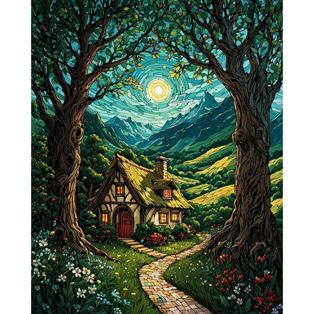 cottage-in-the-forest-paint-by-number-kit