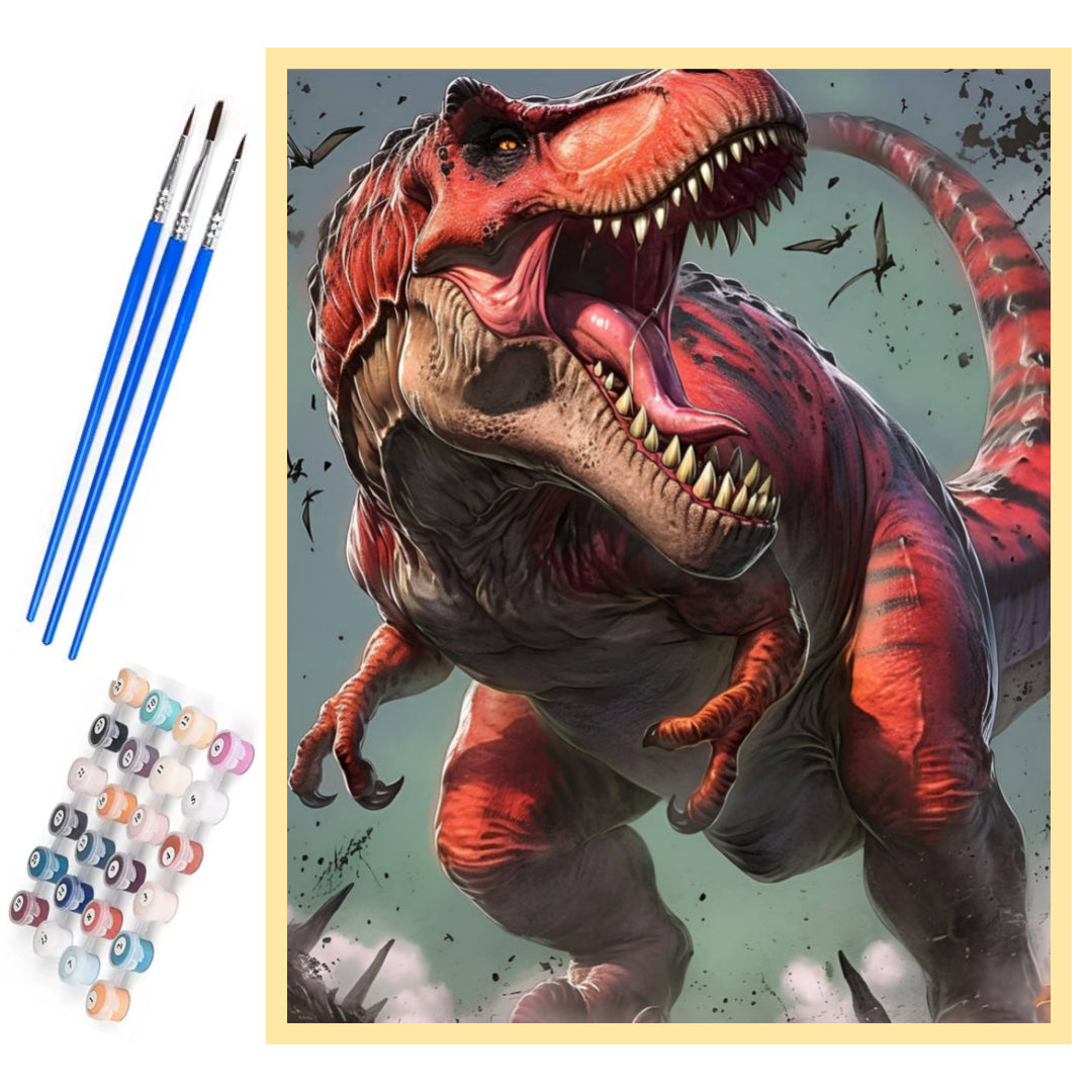 crazy-red-tyrannosaurus-paint-by-number-kit