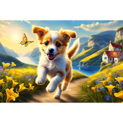 cute-dog-running-on-the-way-home-paint-by-number-kit