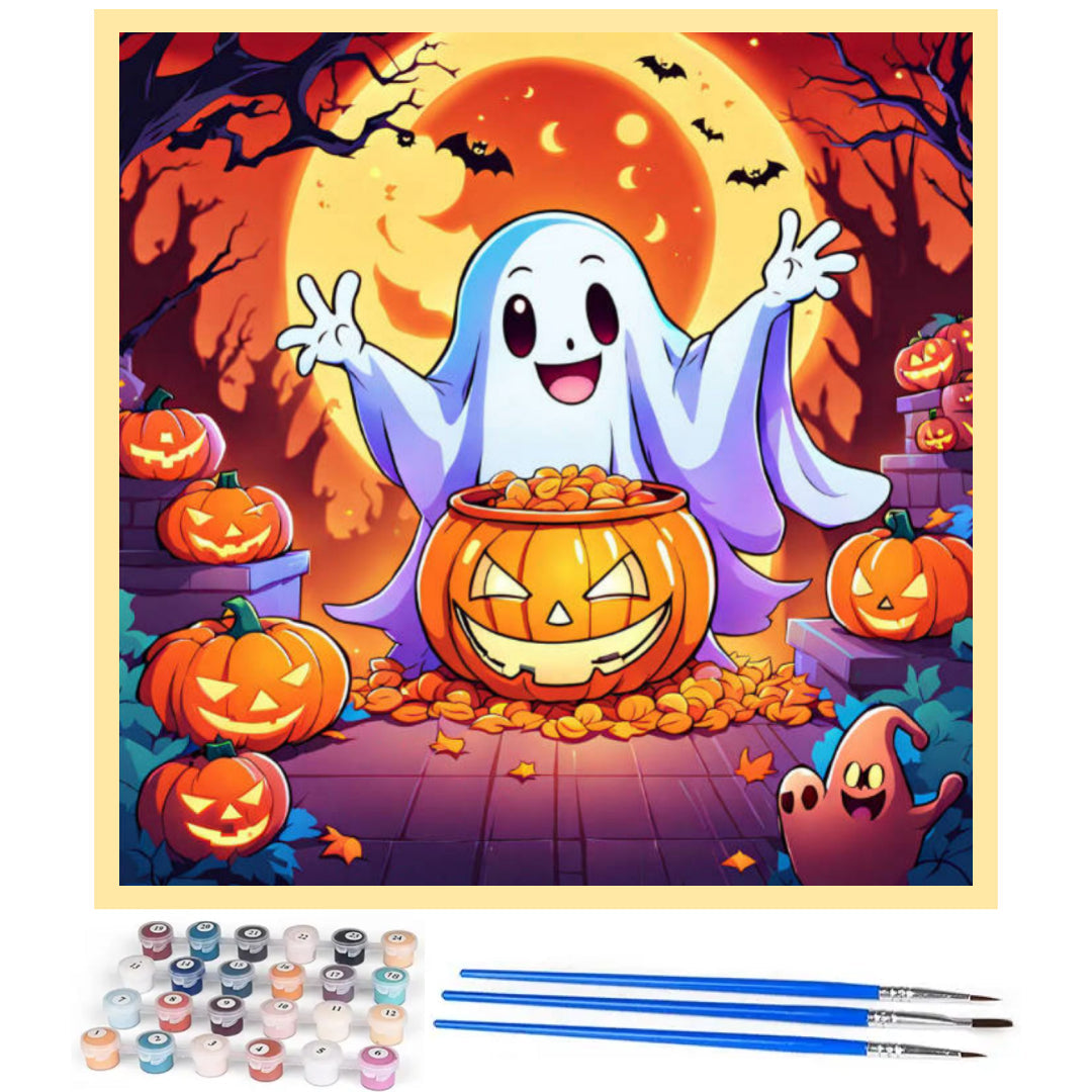 cute-ghost-smiley-pumpkins-paint-by-number-kit