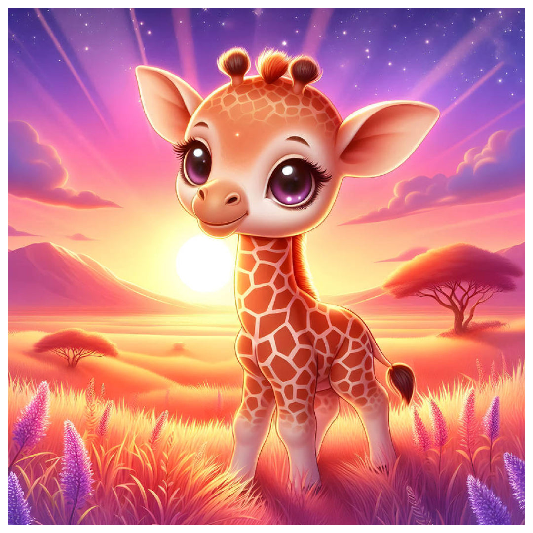 cute-giraffe-at-sunset-paint-by-number-kit