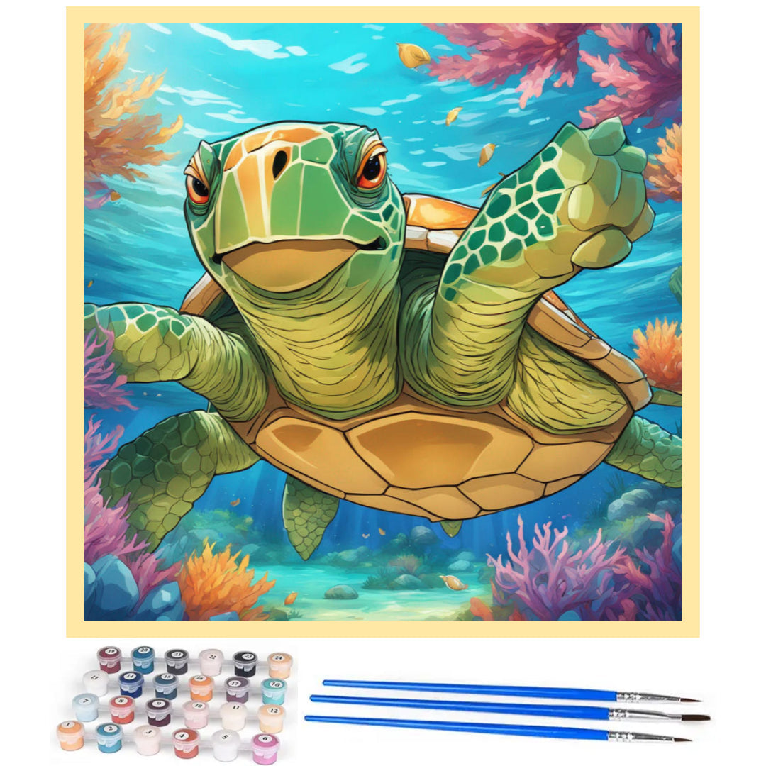 cute-turtle-paint-by-number-kit