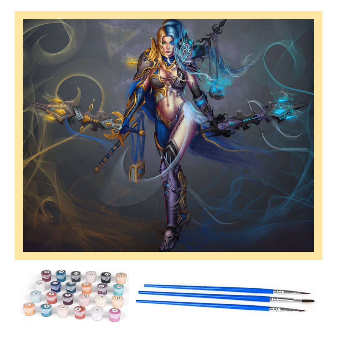 death-knight-paladin-warcraft-paint-by-number-kit