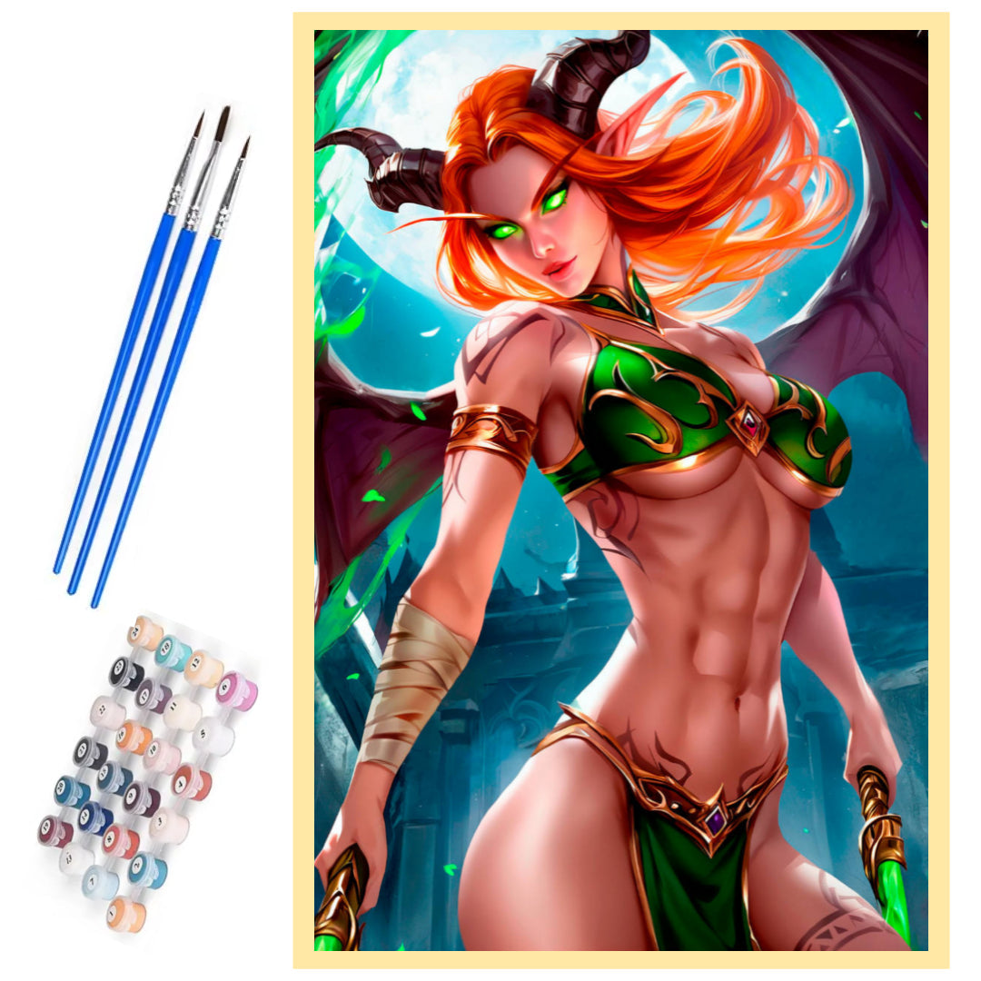demon-huntress-blood-elf-paint-by-number-kit