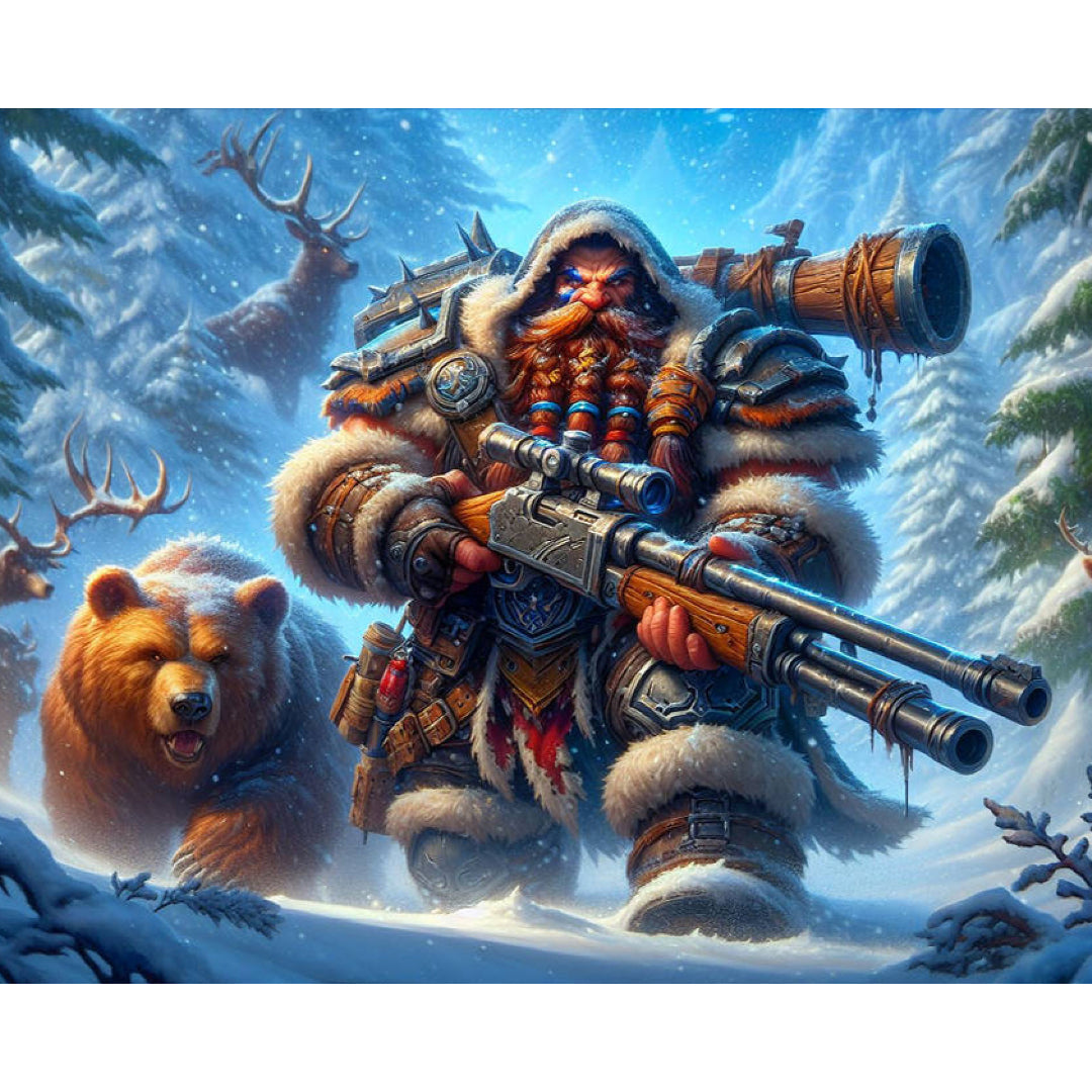 dwarf-hunter-warcraft-paint-by-number-kit