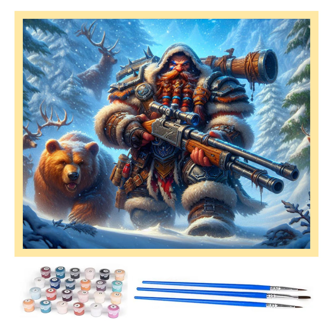 dwarf-hunter-warcraft-paint-by-number-kit