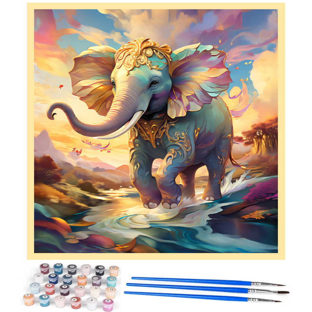 elephant-at-sunset-paint-by-number-kit