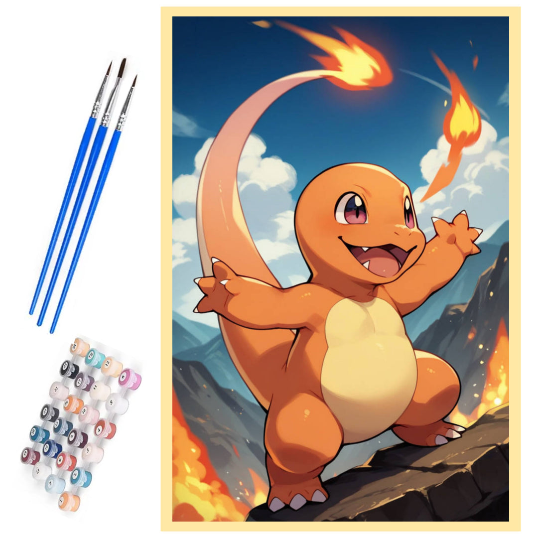 excited-chamander-paint-by-number-kit