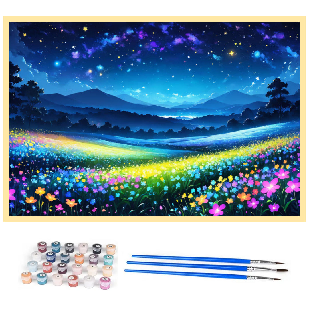field-of-flowers-at-night-paint-by-number-kit