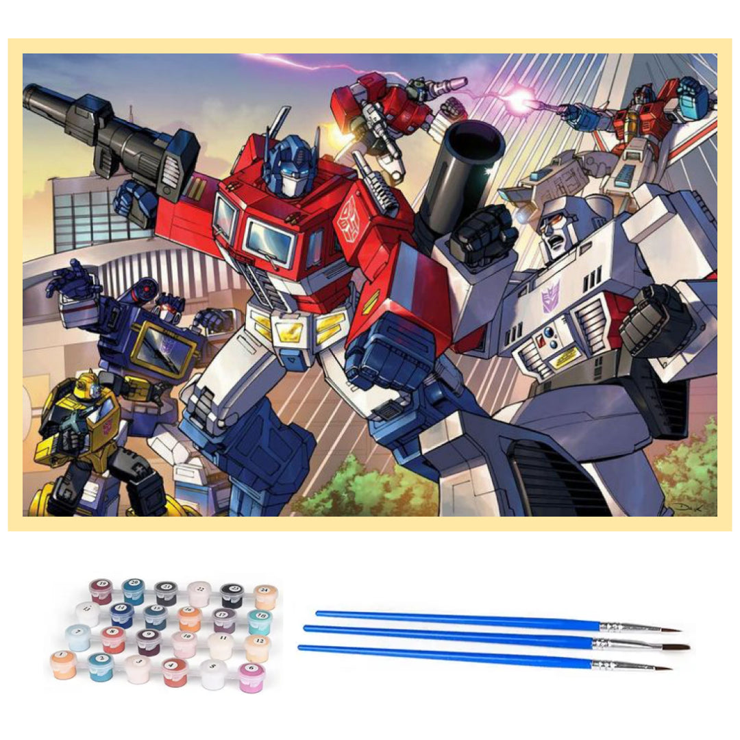 fight-between-transformers-paint-by-number-kit