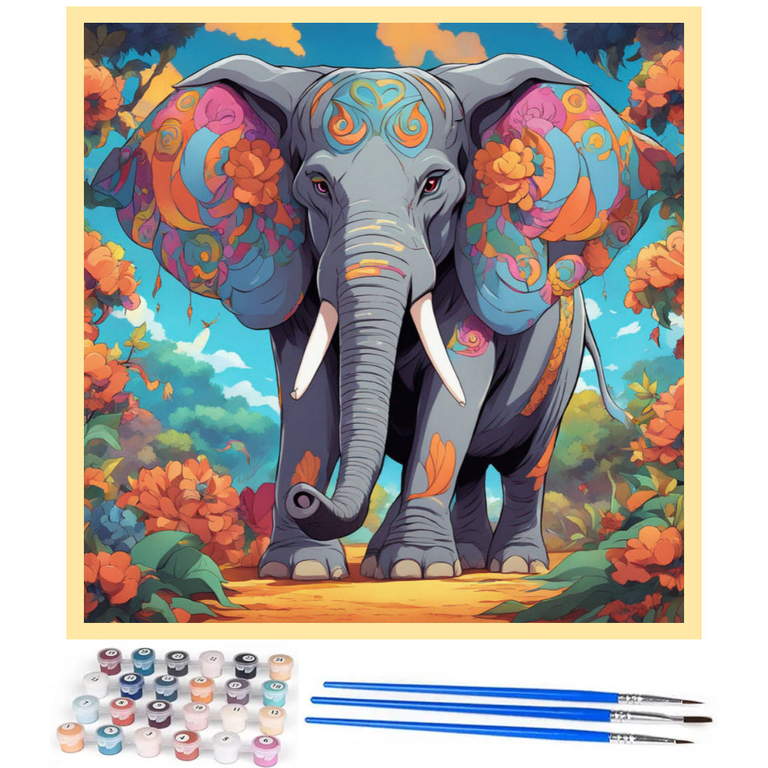 floral-elephant-paint-by-number-kit