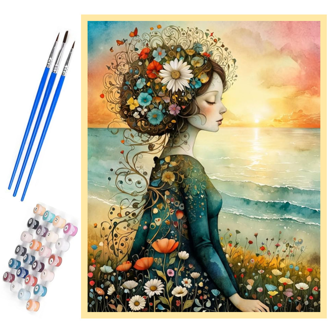 flower-lady-by-the-sea-paint-by-number-kit