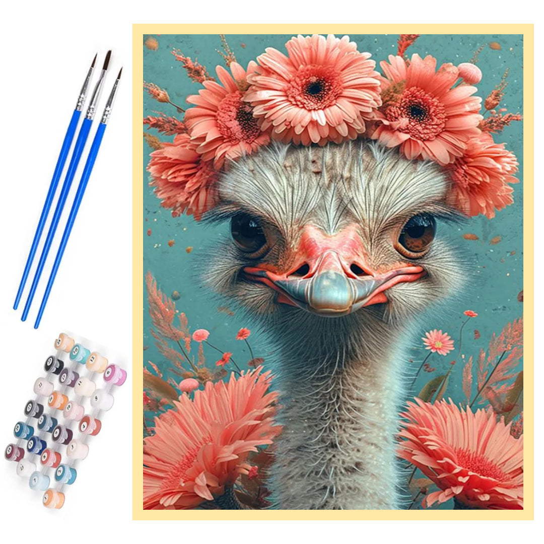 flower-ostrich-paint-by-number-kit