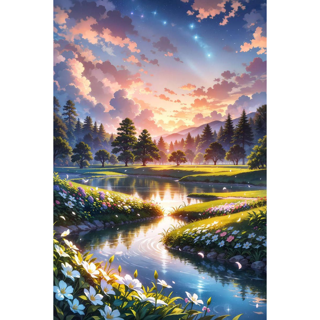 flowers-stream-landscape-paint-by-number-kit