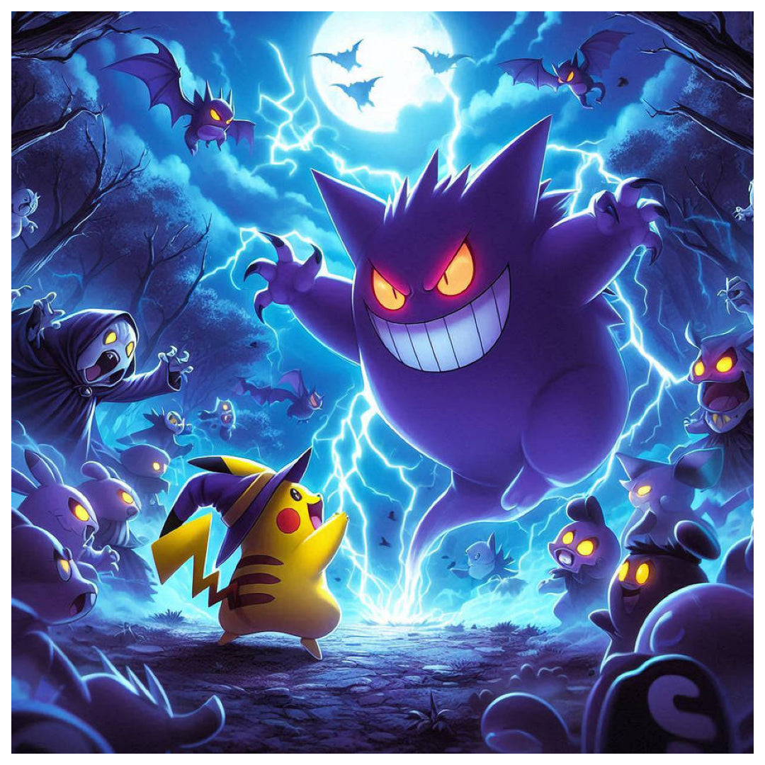 gengar-plays trick-with-pikachu-paint-by-number-kit