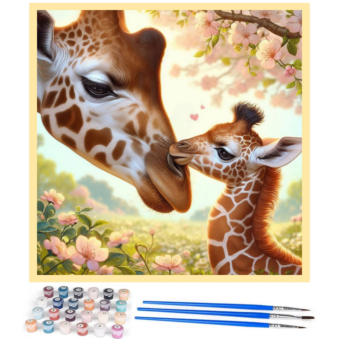 giraffe-family-kiss-paint-by-number-kit