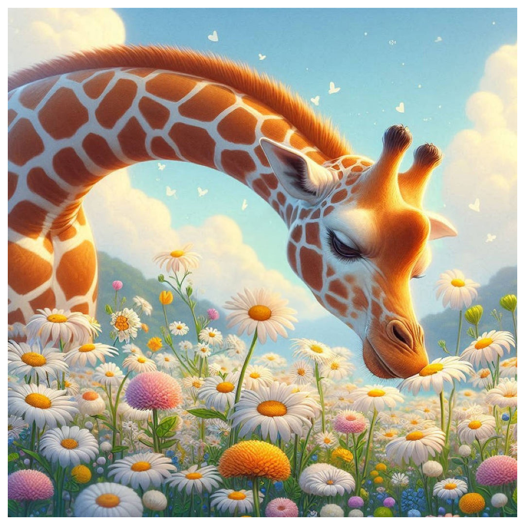 giraffe-smells-flowers-paint-by-number-kit