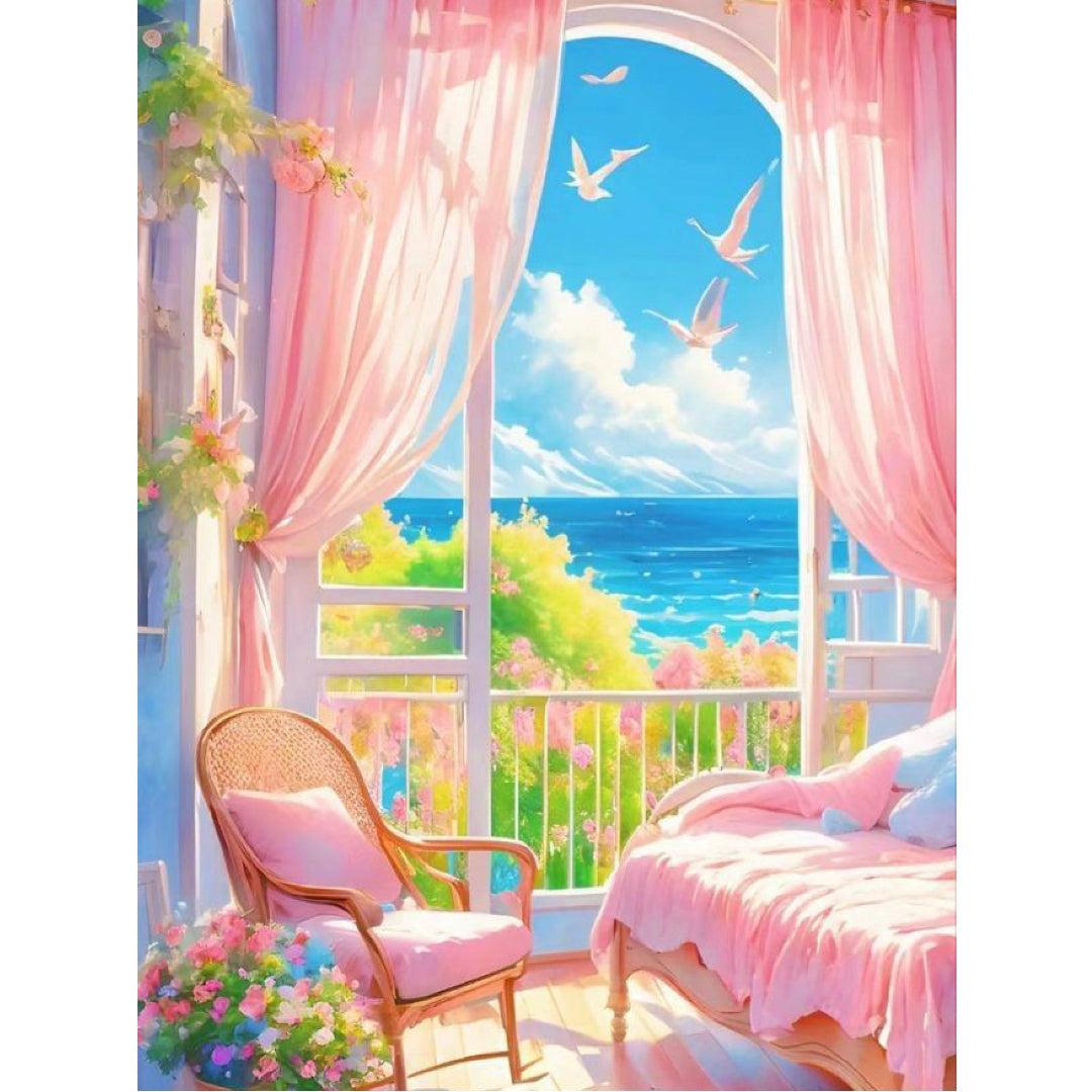 girls-room-by-the-sea-paint-by-number-kit