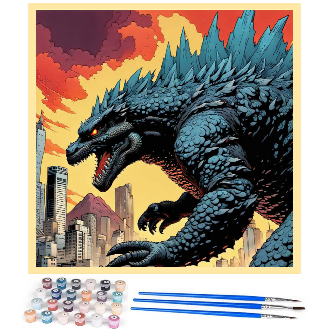 godzilla-paint-by-number-kit