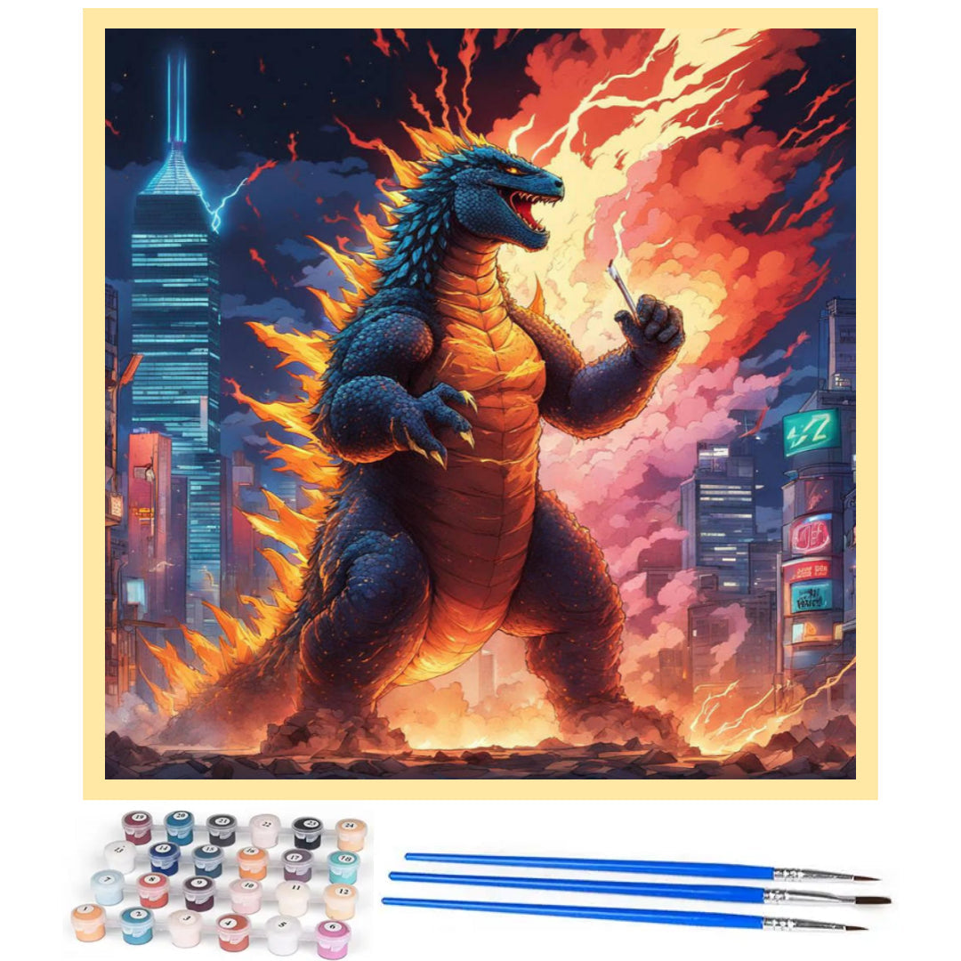 godzilla-fire-paint-by-number-kit