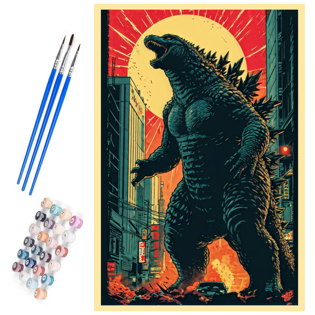 godzilla-roar-paint-by-number-kit