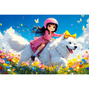 happy-ride-with-big-white-dog-paint-by-number-kit