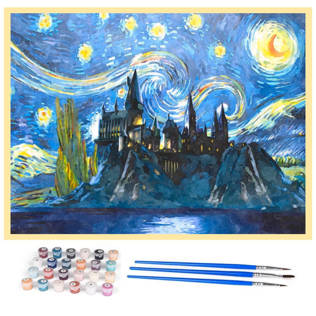 hogwarts-at-starry-night-paint-by-number-kit